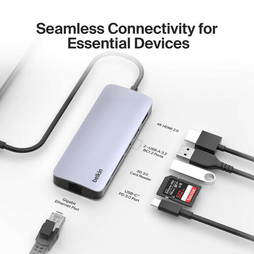 Belkin CONNECT USB-C 6-in-1 Multiport Hub V2 image 2