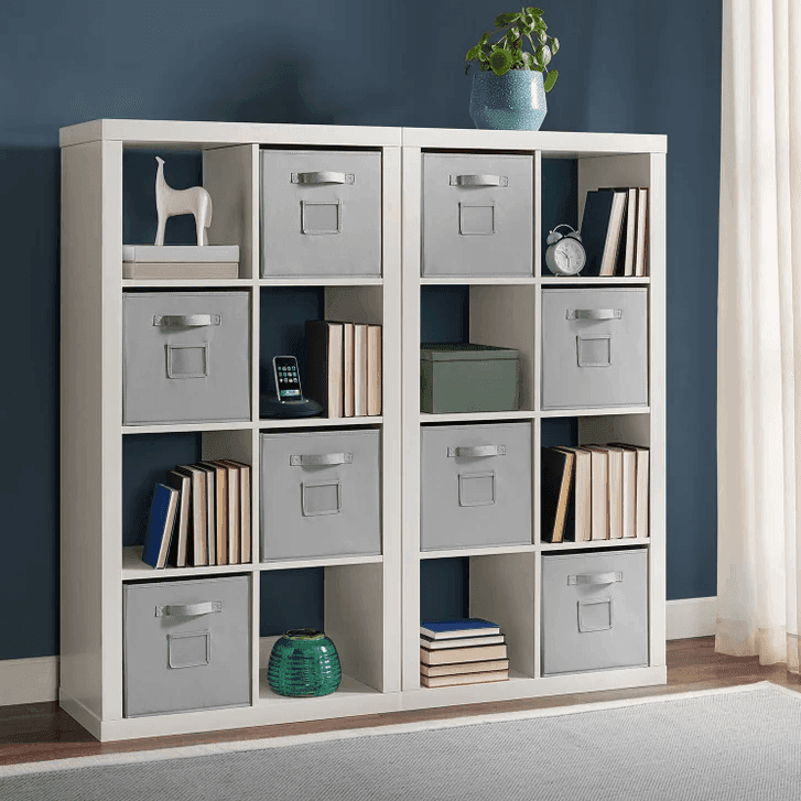 Onin Room Divider with 8 Storage Bins - White image 4