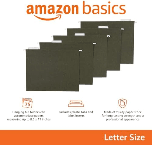 Amazon Basics Letter-Size Hanging File Folders 75-Count image 2