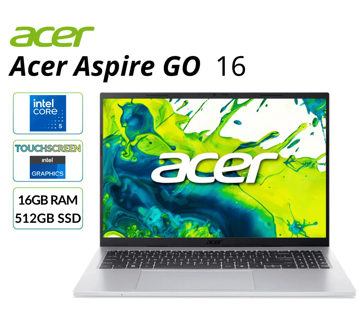 Acer Aspire Go 16-Inch Touch Laptop Core 5 120U 16GB 512GB SSD