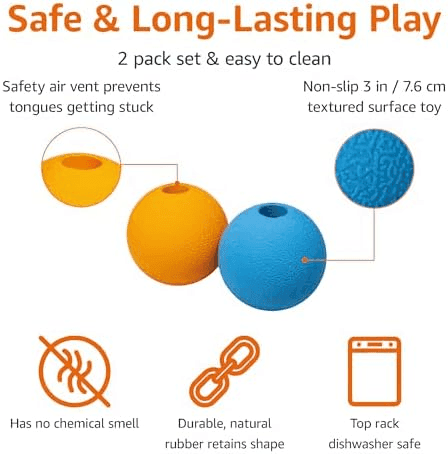 Amazon Basics 3-Inch Rubber Dog Toy Balls 2-Pack image 2