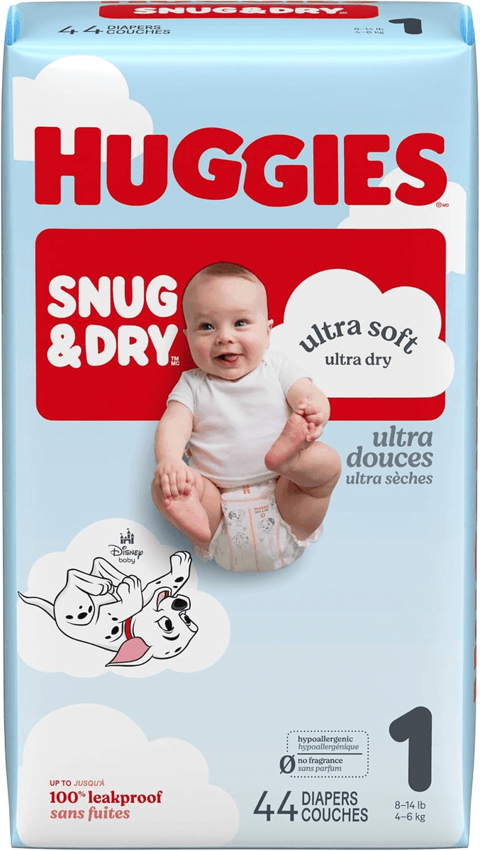 Huggies Snug & Dry Diapers Size 1 44-Count