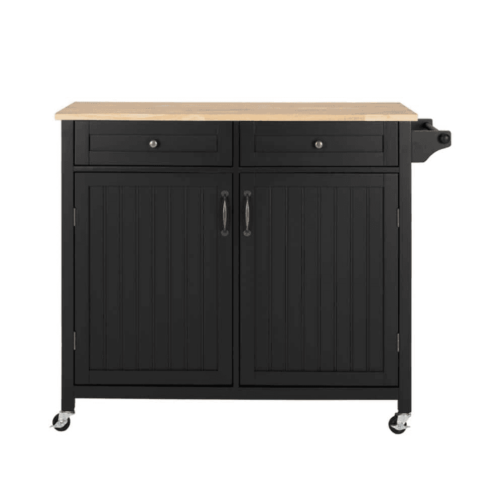 StyleWell Bainport Rolling Kitchen Cart with Butcher Block Top image 2