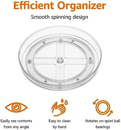 Amazon Basics Clear Lazy Susan Turntable Organizer 12-Inch 2-Pack image 2
