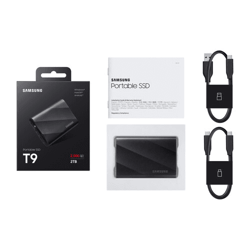 Samsung 2TB T9 Portable SSD (Black) image 2