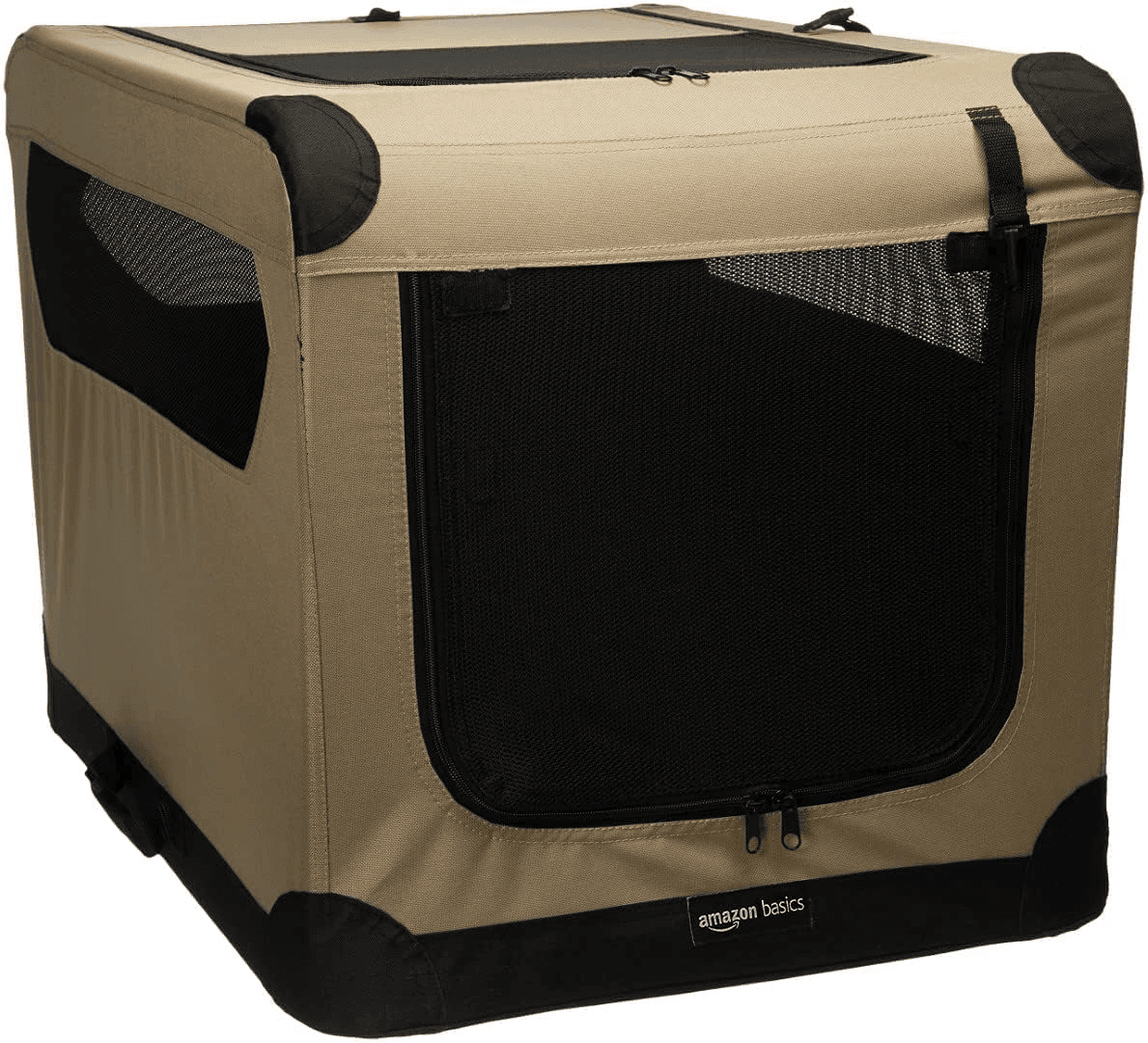 Amazon Basics Medium Folding Soft Dog Crate - Tan