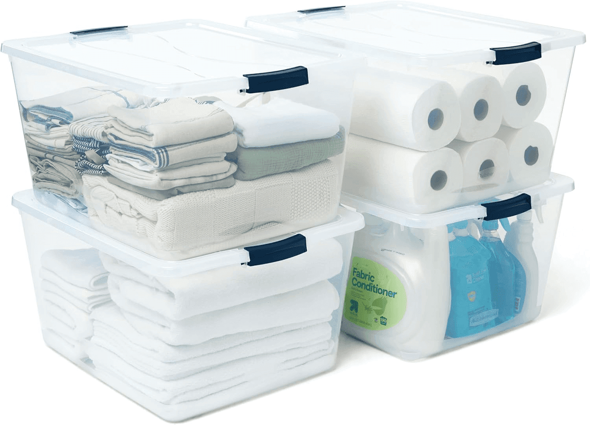Rubbermaid Cleverstore 71-Quart Clear Storage Bins - 4-Pack