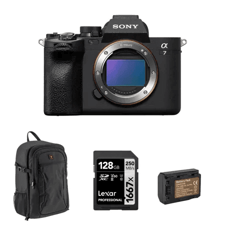 Sony Alpha a7 IV Mirrorless Camera Bundle with 128GB SDXC Card & Backpack