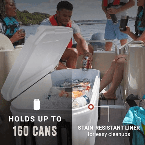 Coleman Marine Cooler with Fully Insulated UV Guard Lid & Body, Keeps Ice for 3+ Days, Great for Boating & Fishing, 52qt/100qt Wheeled/120qt Options image 4