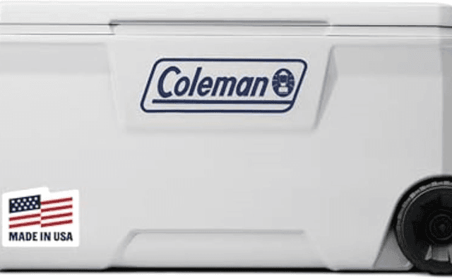 Coleman Marine Cooler with Fully Insulated UV Guard Lid & Body, Keeps Ice for 3+ Days, Great for Boating & Fishing, 52qt/100qt Wheeled/120qt Options image 1