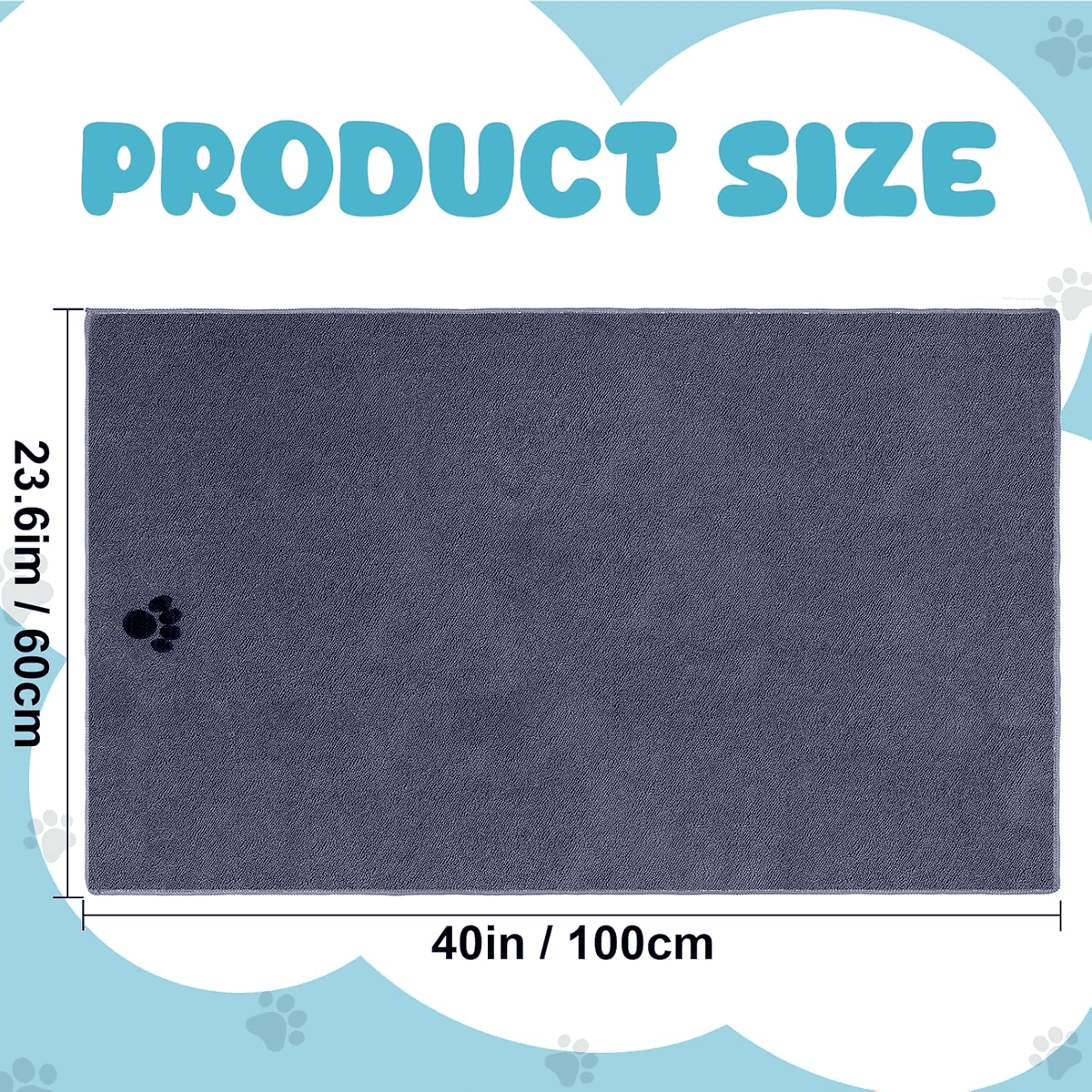 WOUSEDO 2-Pack Microfiber Dog Towels - Grey image 2