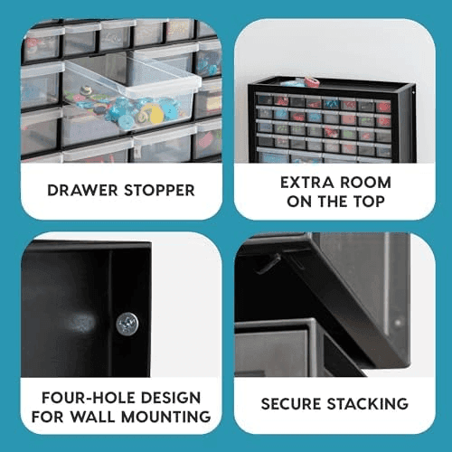 IRIS USA 44-Drawer Small Parts Storage Cabinet - Black image 4