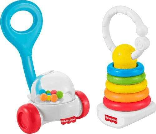 Fisher-Price Newborn Classics Rattle, Teether & Sensory Toy 2-Pack
