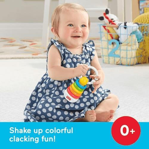 Fisher-Price Newborn Classics Rattle, Teether & Sensory Toy 2-Pack image 2