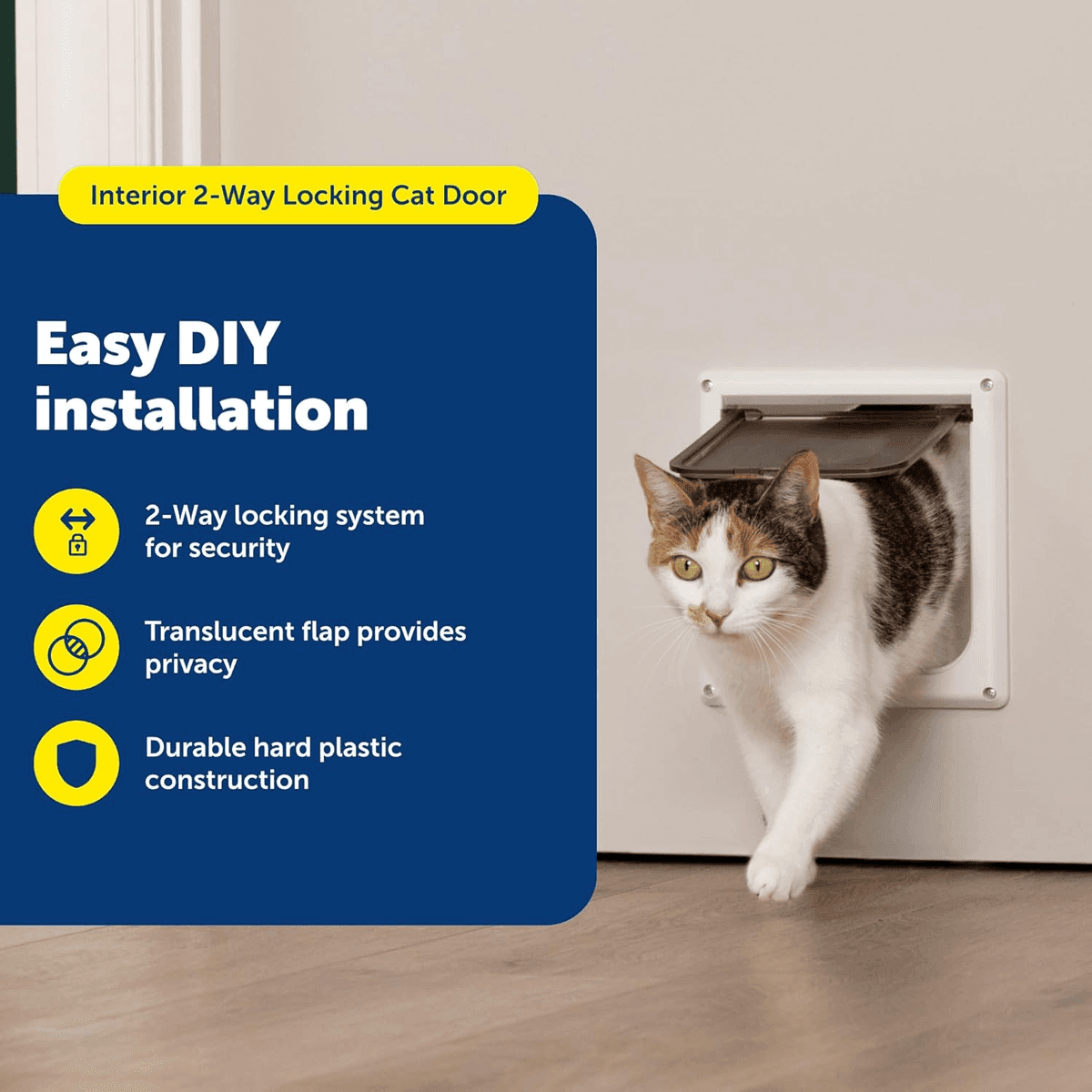 PetSafe Interior Cat Door with 2-Way Lock, White image 3