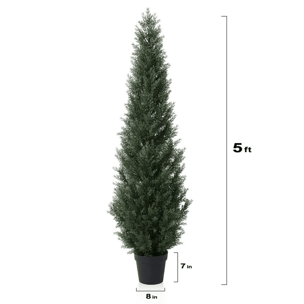 DR.Planzen 5-Foot Artificial Cedar Trees, Set of 2 image 2