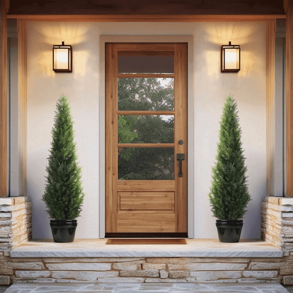 DR.Planzen 5-Foot Artificial Cedar Trees, Set of 2 image 3