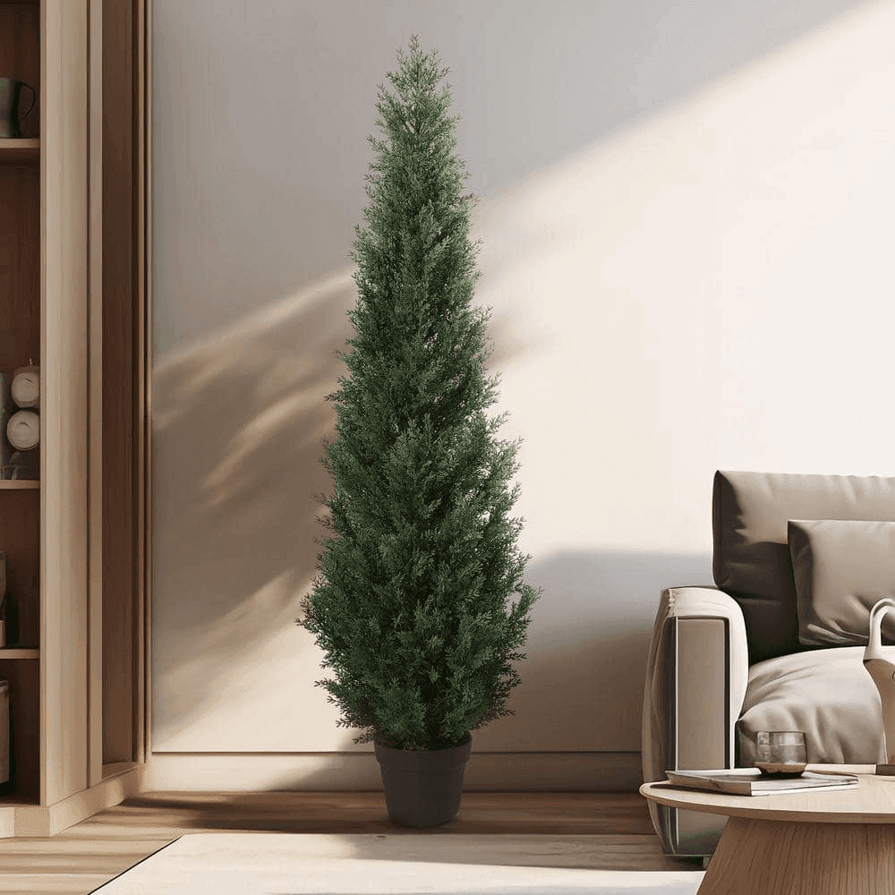 DR.Planzen 5-Foot Artificial Cedar Trees, Set of 2 image 4