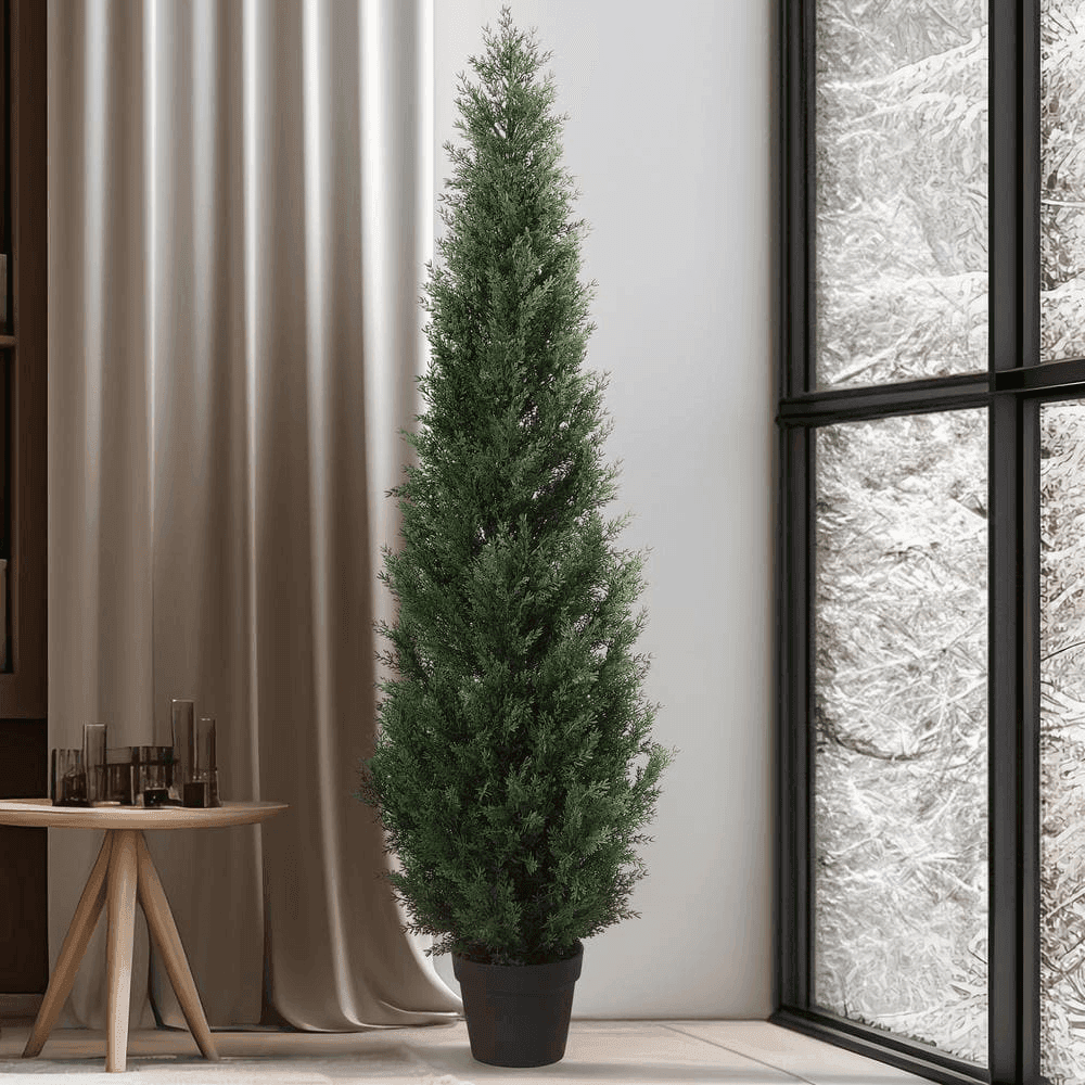 DR.Planzen 5-Foot Artificial Cedar Trees, Set of 2 image 5