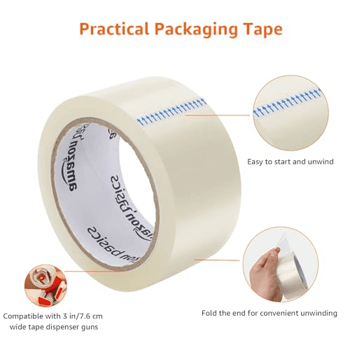 Amazon Basics Clear Shipping Packing Tape, 72.2 yd, 12 Rolls image 3