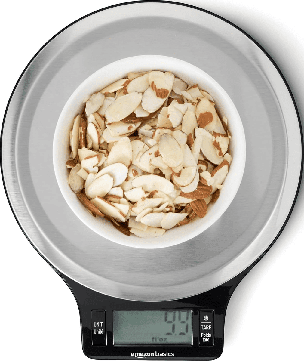 Amazon Basics Digital Kitchen Scale - Black/Stainless Steel