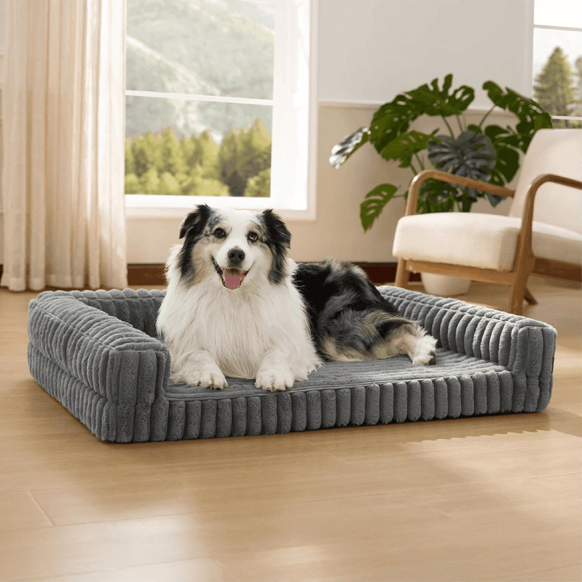 [Prime] Bedsure ComfyFleece 42-Inch XL Orthopedic Dog Bed - Grey