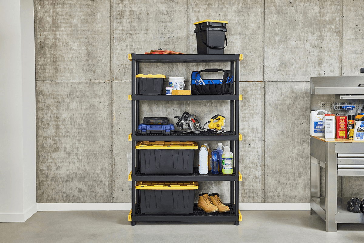 Project Source 48-in W x 20-in D x 72-in H 5-Tier Heavy Duty Black Plastic Utility Shelving Unit for $84.98 at Lowe's image 2