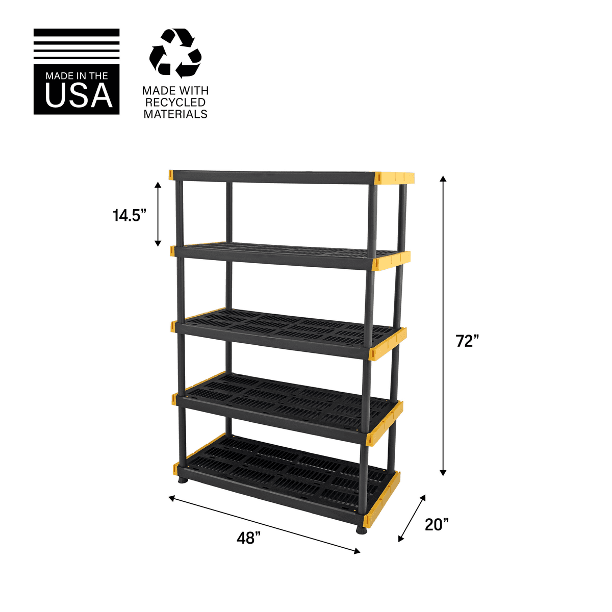 Project Source 48-in W x 20-in D x 72-in H 5-Tier Heavy Duty Black Plastic Utility Shelving Unit for $84.98 at Lowe's