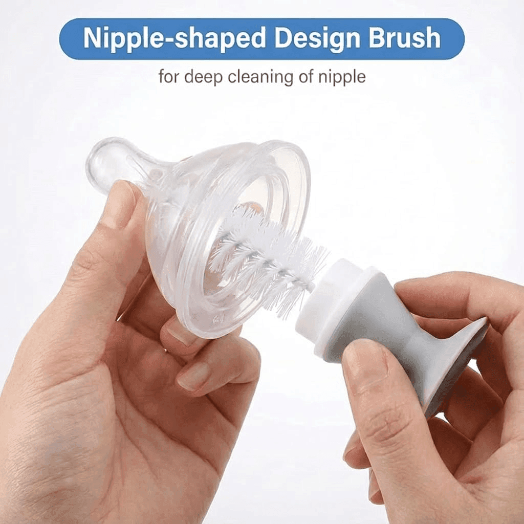 Ariseno 5-in-1 Baby Bottle Cleaner Brush Set, Grey image 5