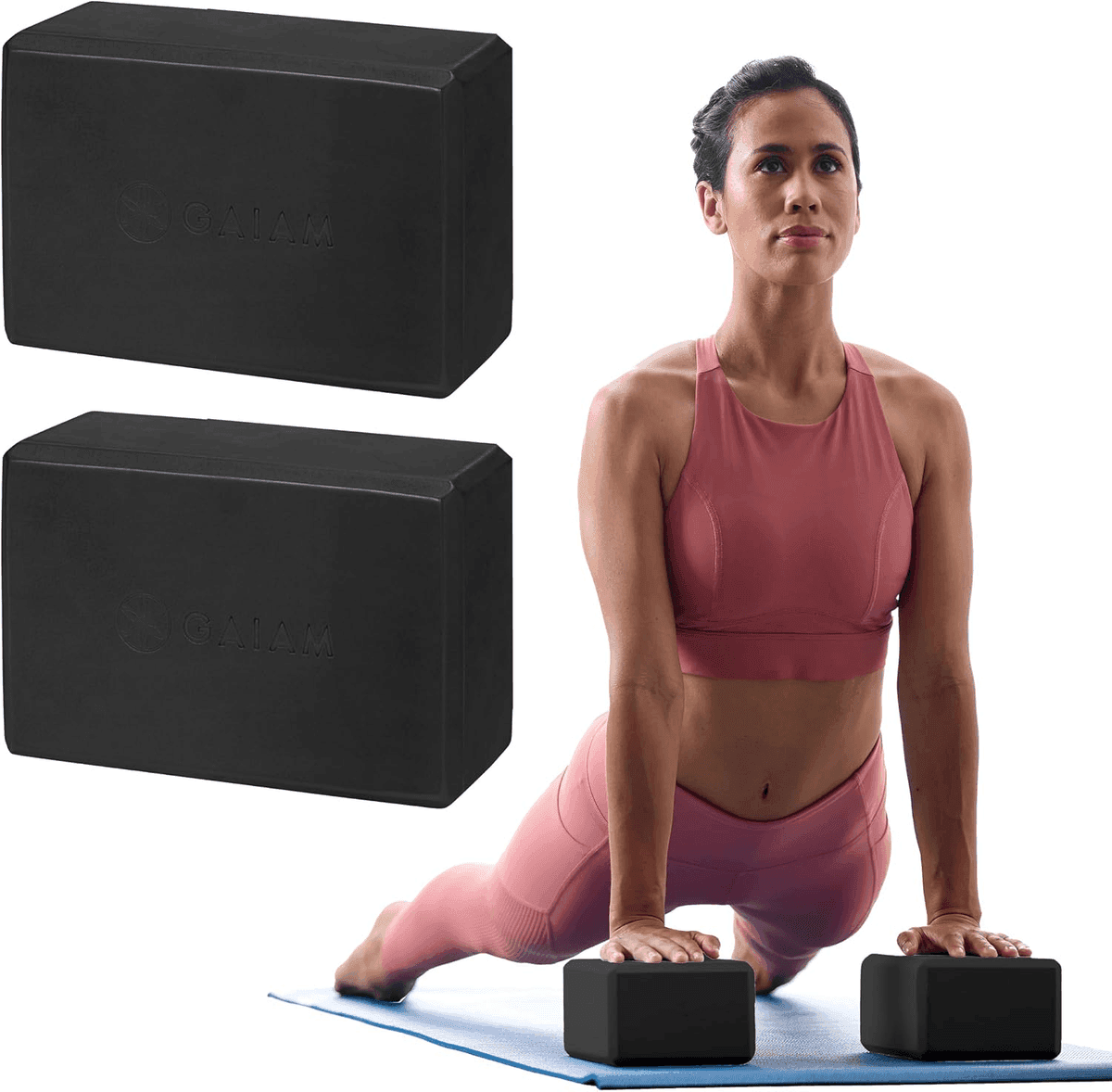 Gaiam Essentials Yoga Blocks - Black, 2-Pack
