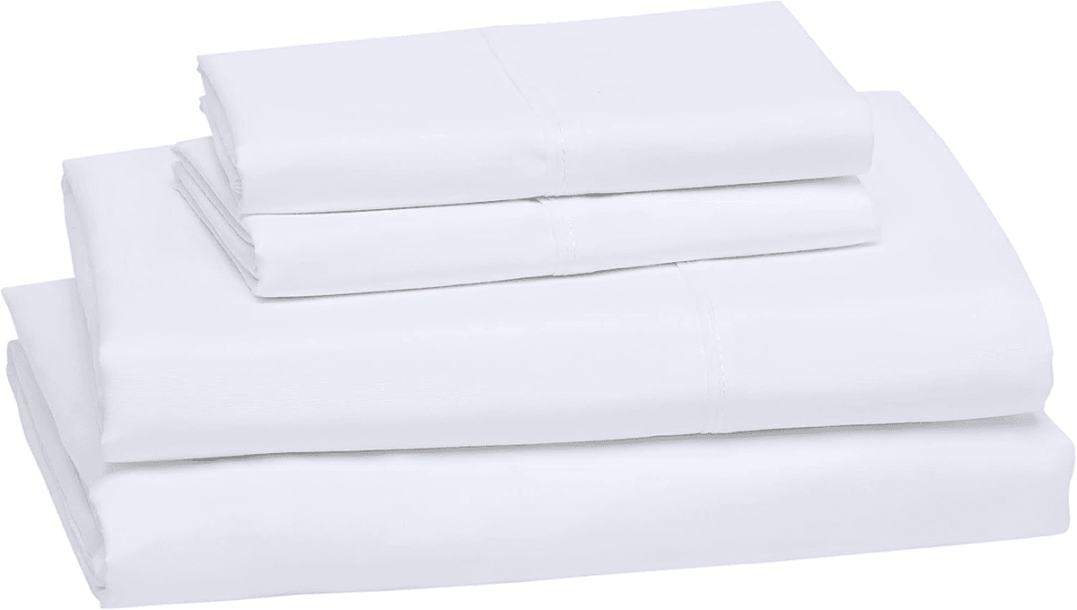 Amazon Basics Microfiber Queen Sheet Set - Bright White, 4-Piece image 2