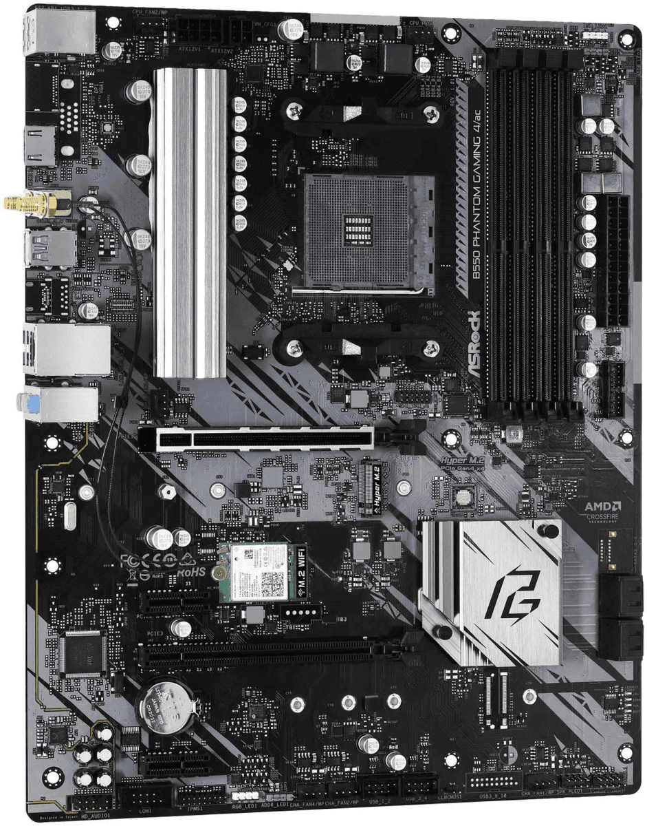 ASRock B550 Phantom Gaming 4/ac AM4 AMD B550 ATX AMD Motherboard image 2