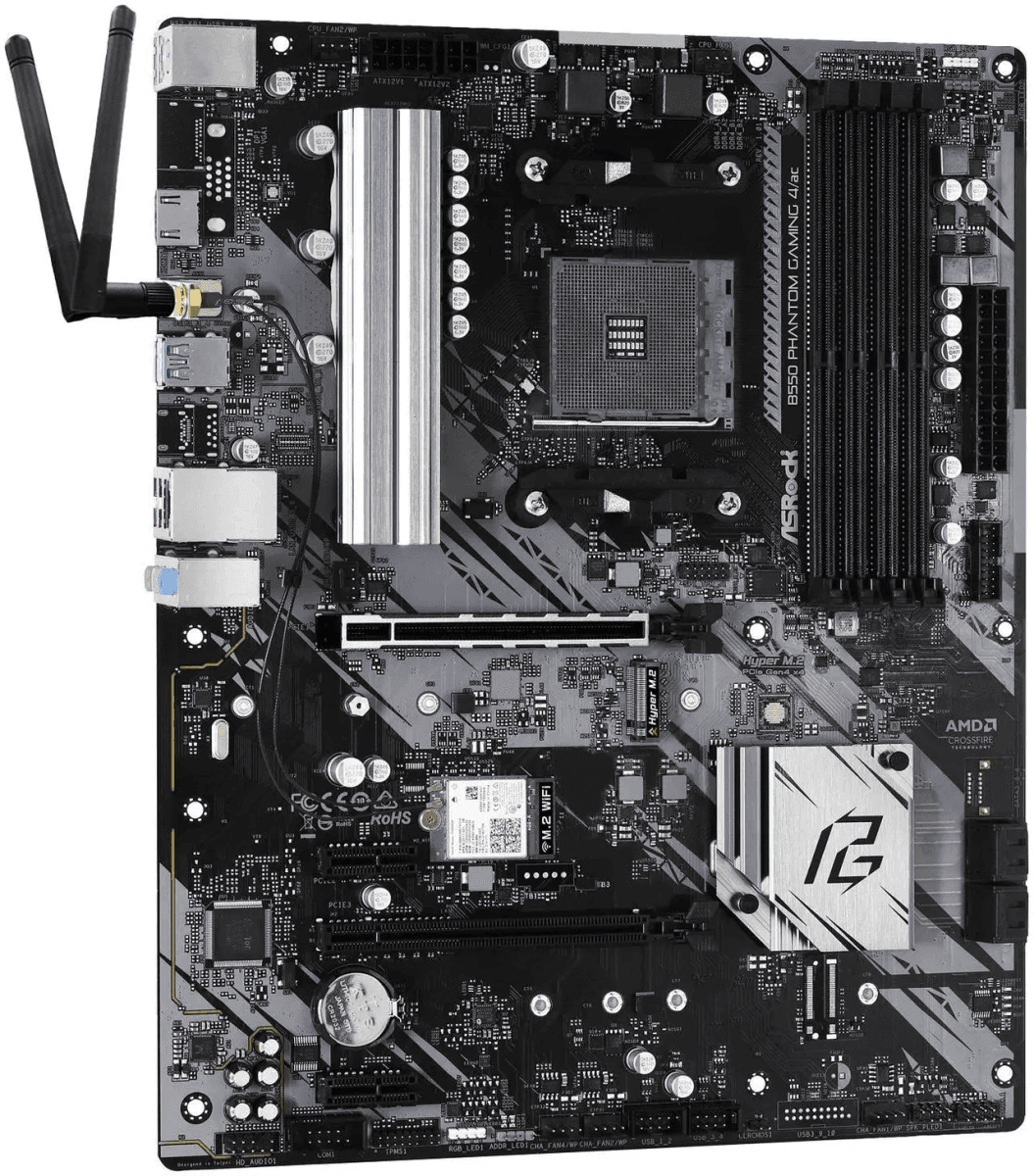 ASRock B550 Phantom Gaming 4/ac AM4 AMD B550 ATX AMD Motherboard image 3