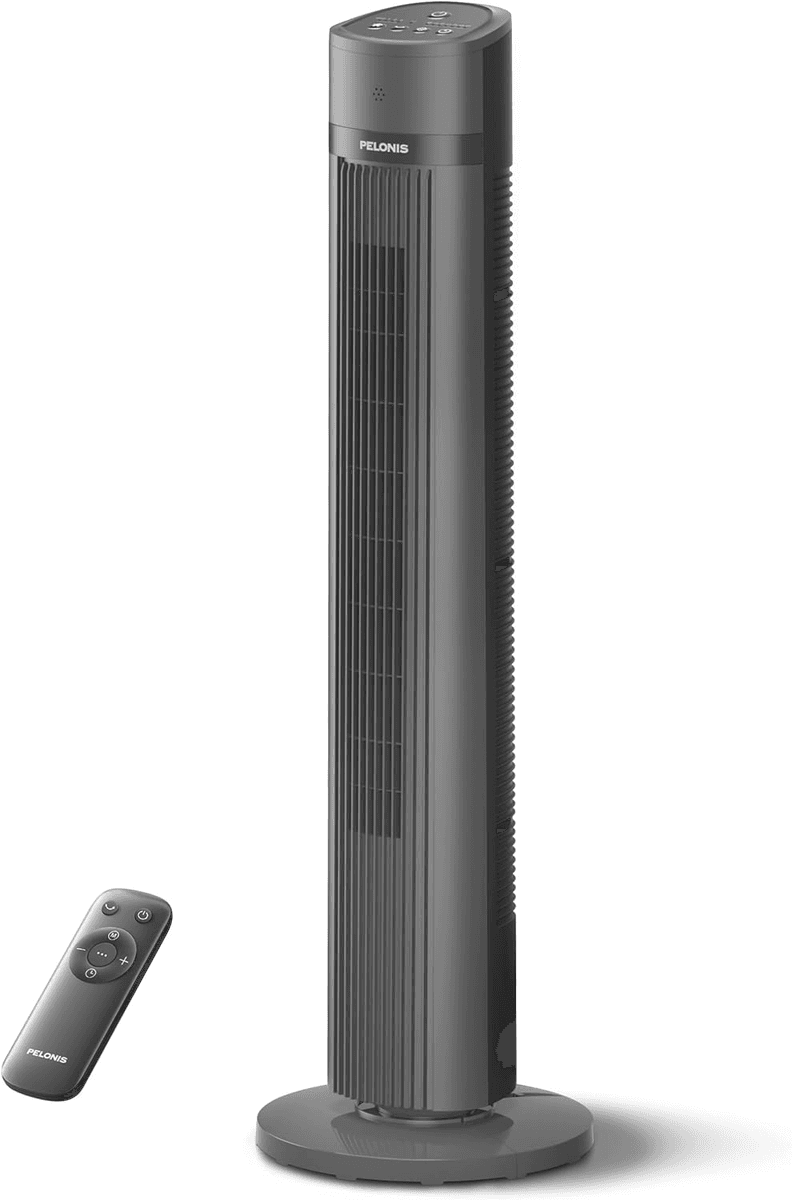 PELONIS 40-Inch Oscillating Tower Fan with Remote - Black
