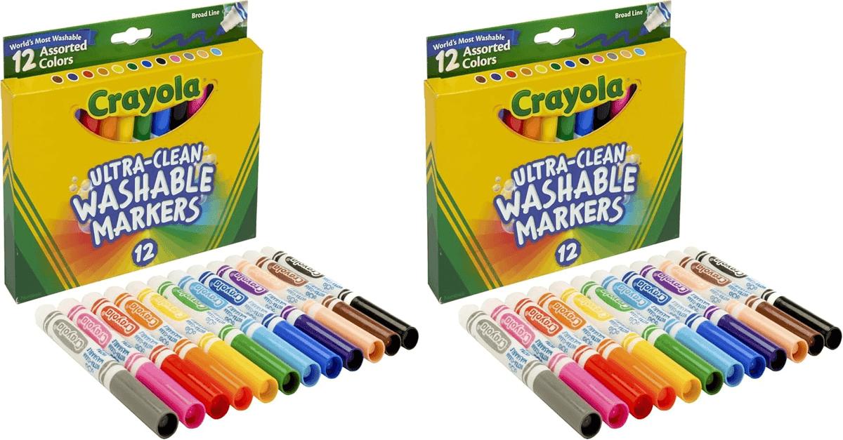Crayola Ultra-Clean Washable Broad-Line Markers, 24 Count