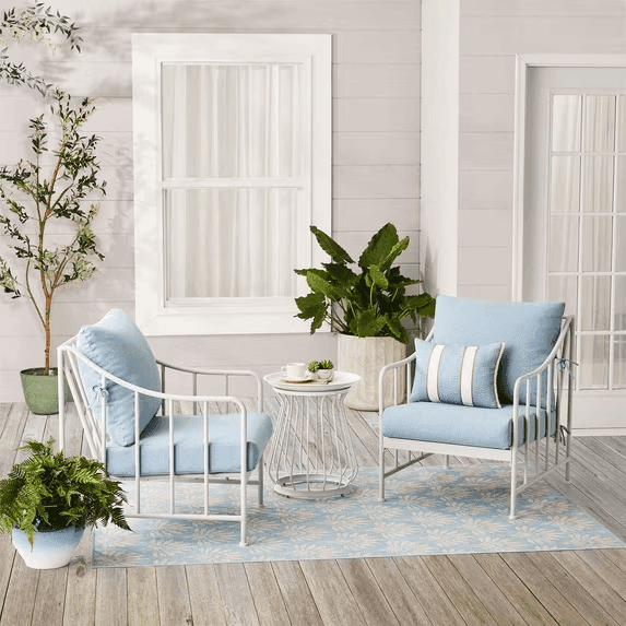 Better Homes & Gardens Aubrey 3-Piece Outdoor Chat Set, Blue