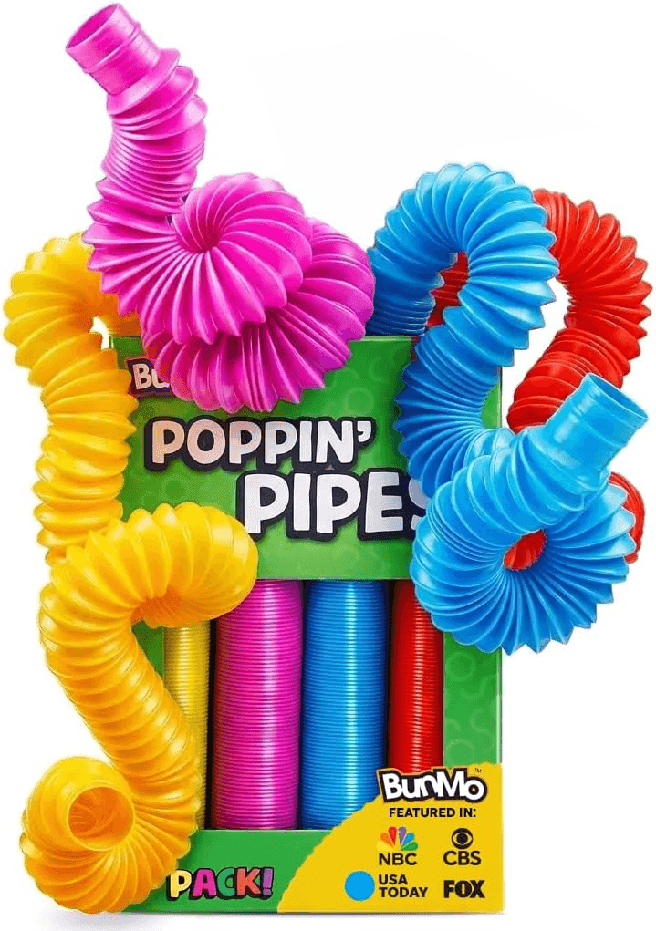 BUNMO Large Pop Tubes Sensory Toys, 4-Pack
