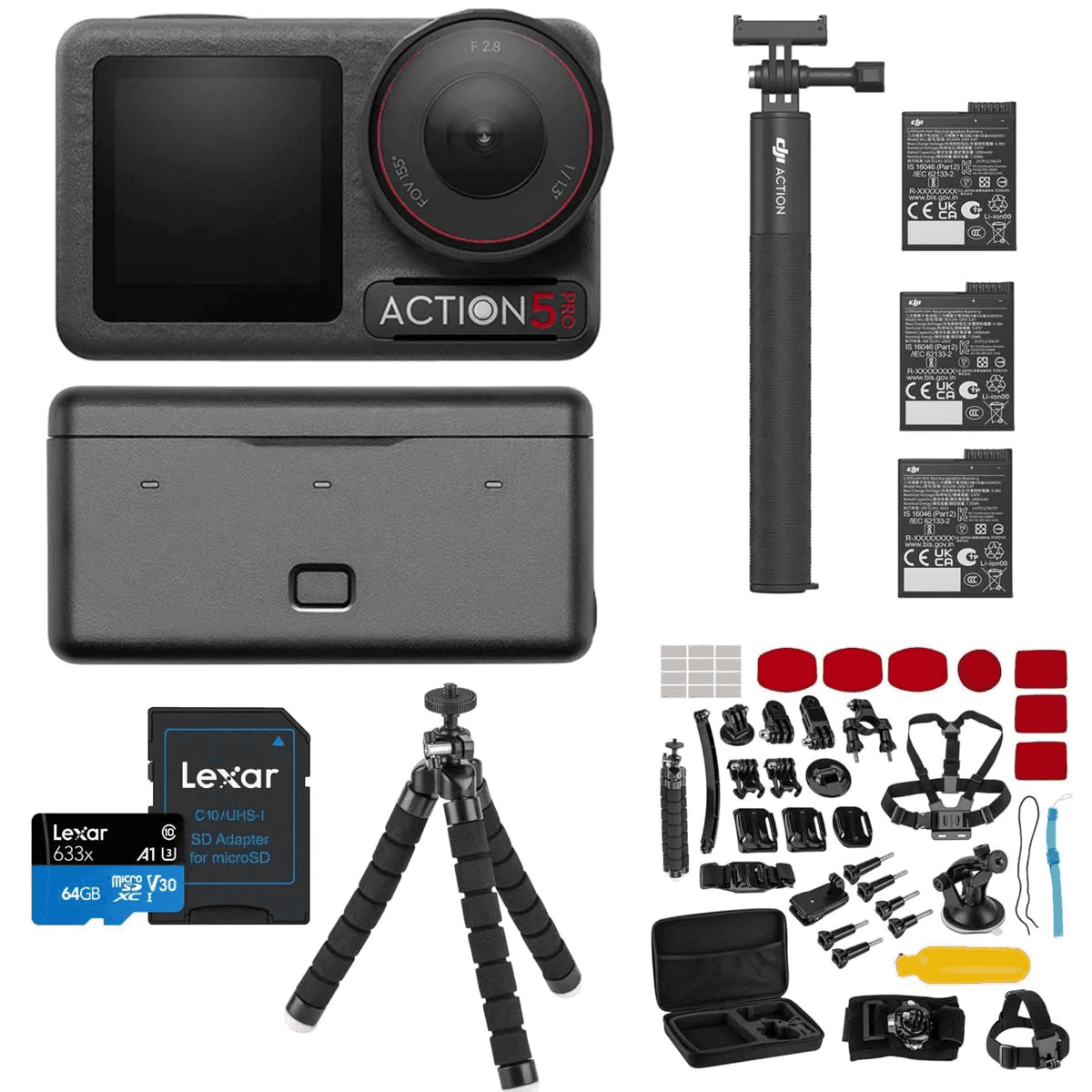 DJI Osmo Action 5 Pro Adventure Combo Accessories Kit