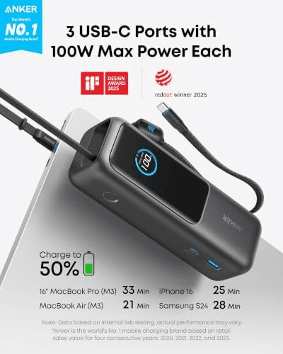 Anker 25,000mAh 165W Laptop Power Bank for $104.99 image 2