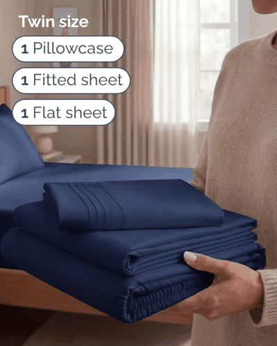 CGK Unlimited Twin 3-Piece Sheet Set in Navy Blue for $23.78 image 3