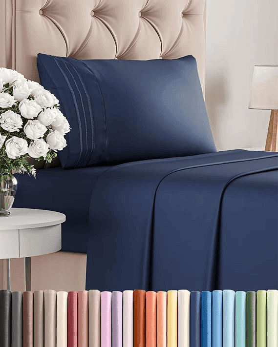 CGK Unlimited Twin 3-Piece Sheet Set in Navy Blue for $23.78
