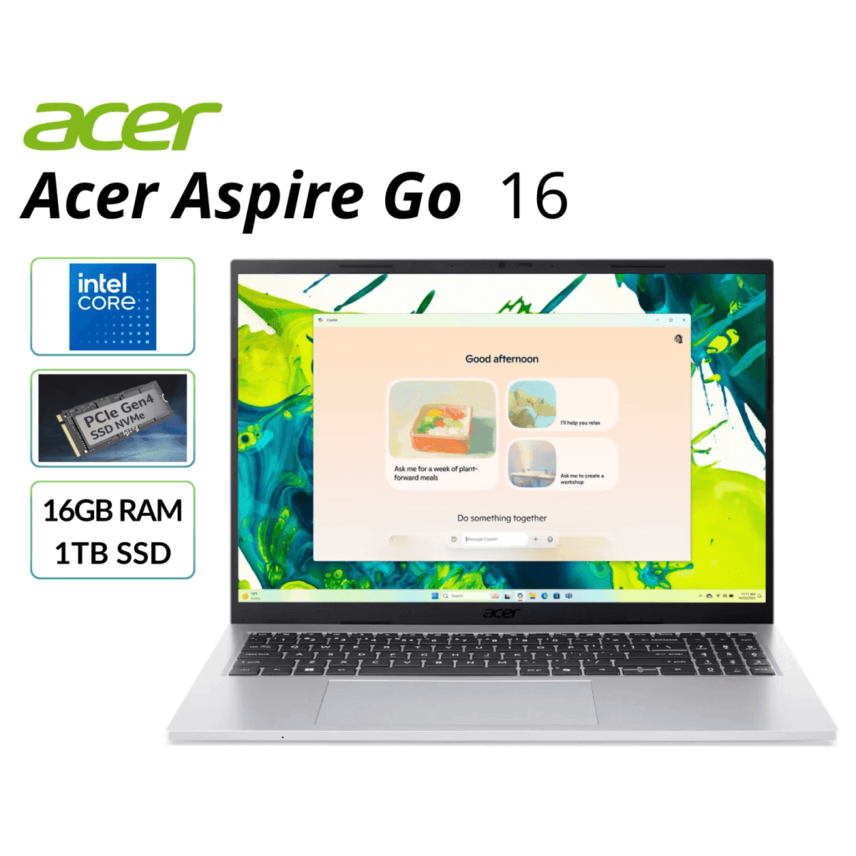 Acer Aspire Go 16 Touchscreen Laptop with Core 7, 16GB RAM and 1TB SSD for $749.99