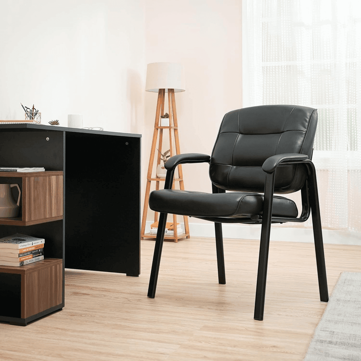 Amazon Basics Classic Faux Leather Office Guest Chair for $96.39