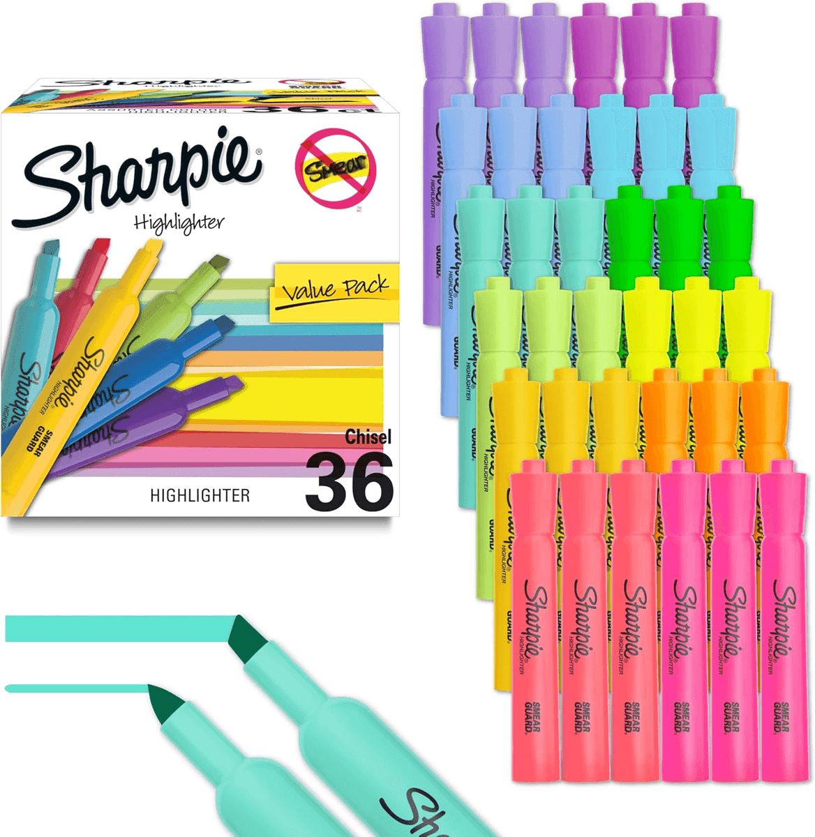 Sharpie Tank Highlighters Assorted Colors 36-Count