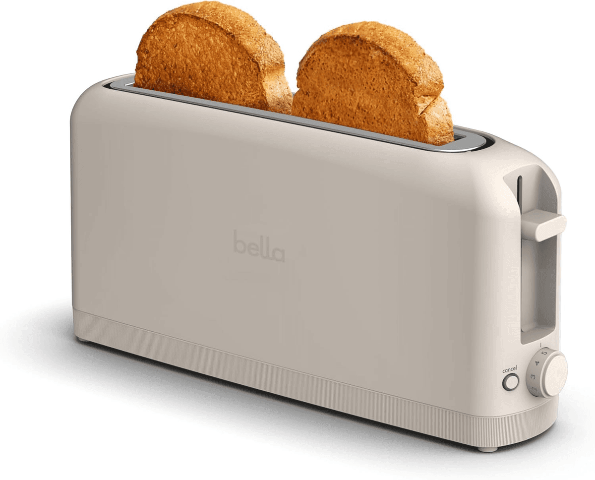 bella Fits-Anywhere 2-Slice Slim Toaster - Oatmilk
