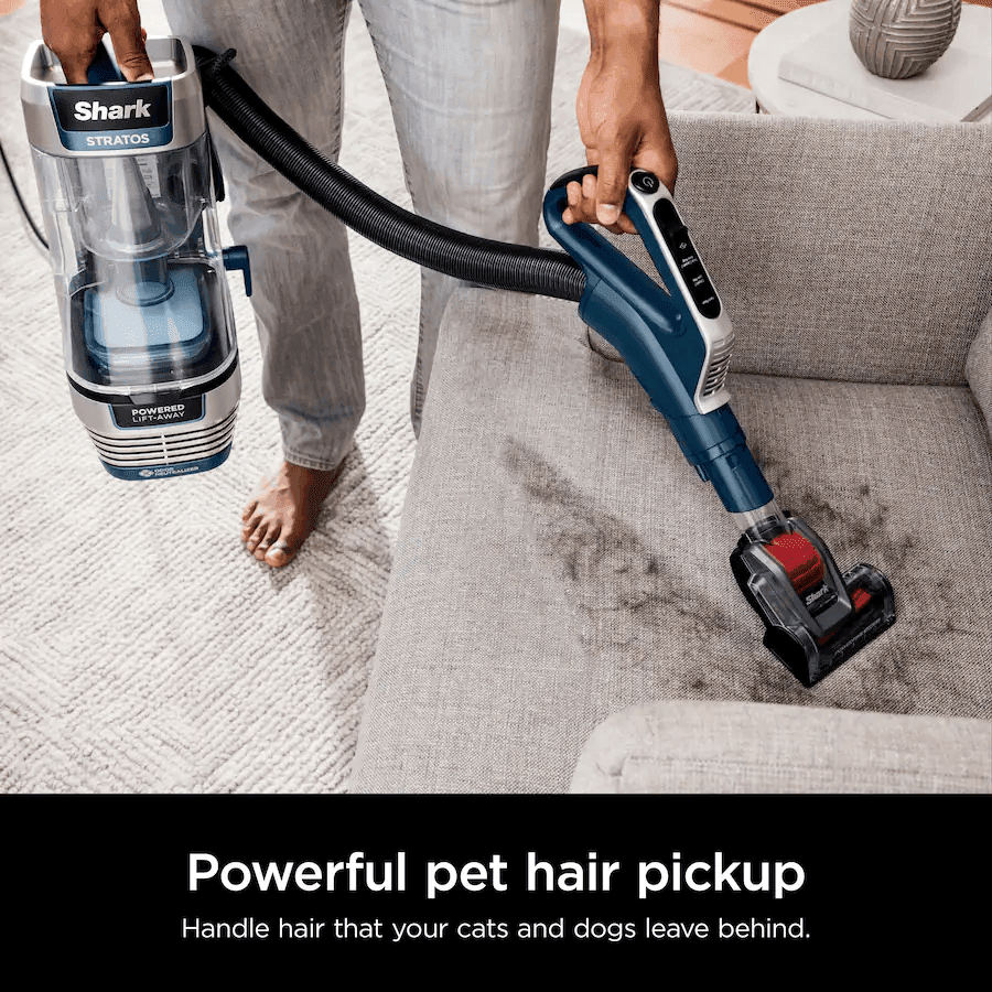 Shark Stratos Upright Vacuum with DuoClean PowerFins HairPro, Self-Cleaning Brushroll, Odor Neutralizer Technology - Navy image 4