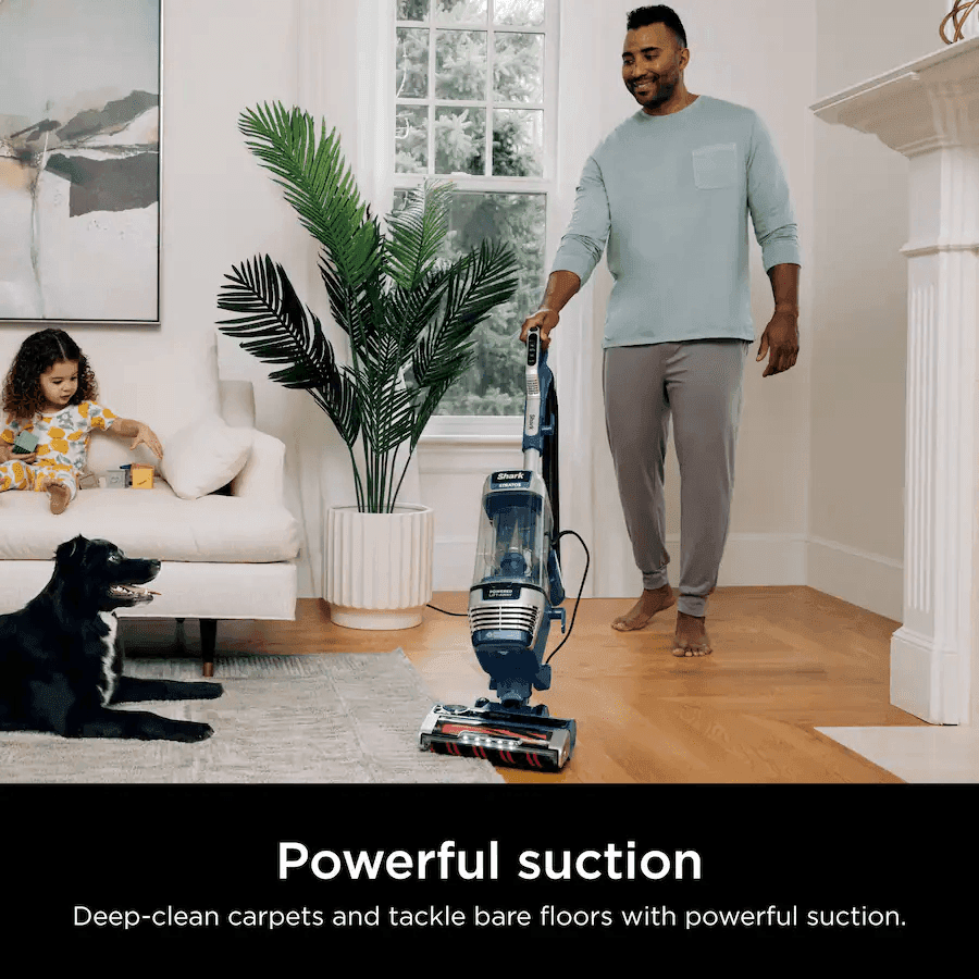 Shark Stratos Upright Vacuum with DuoClean PowerFins HairPro, Self-Cleaning Brushroll, Odor Neutralizer Technology - Navy image 2