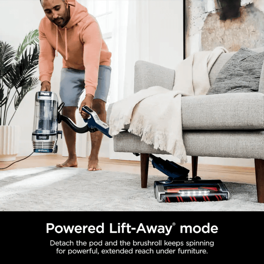 Shark Stratos Upright Vacuum with DuoClean PowerFins HairPro, Self-Cleaning Brushroll, Odor Neutralizer Technology - Navy image 5