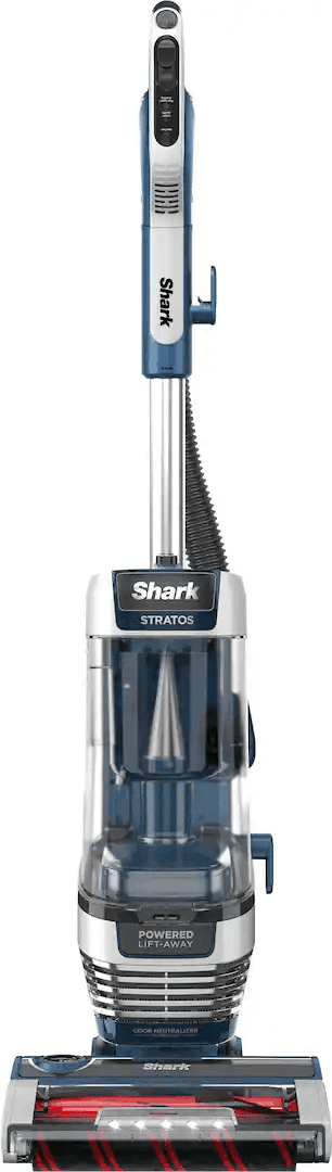 Shark Stratos Upright Vacuum with DuoClean PowerFins HairPro, Self-Cleaning Brushroll, Odor Neutralizer Technology - Navy