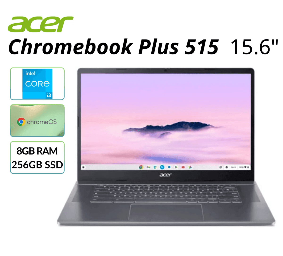 Acer Chromebook Plus 515 15.6-inch Core i3 8GB/256GB Certified Refurbished